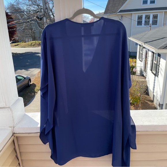 BCBGMaxAzria Neda High-Low Top in Blue Size M/L - Picture 8 of 12